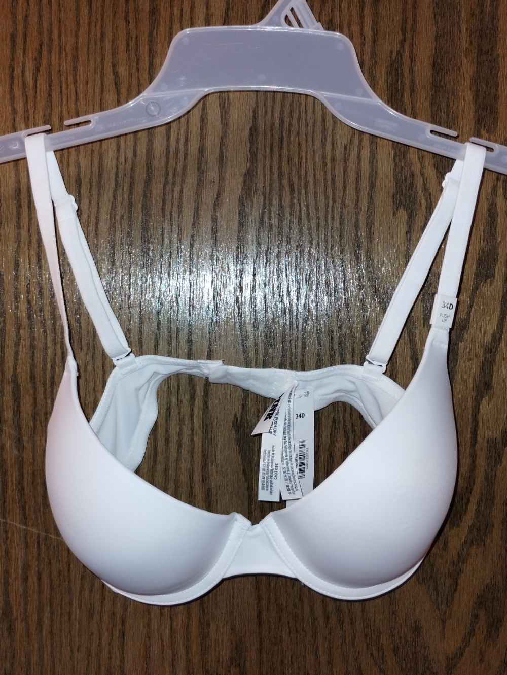 VS PINK Plain White Push-Up Bra 34 D